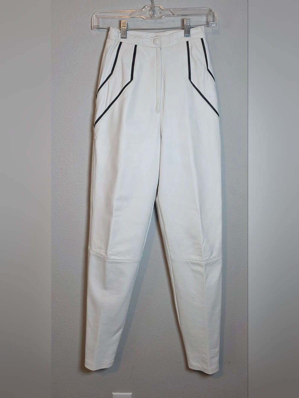 Vintage Drecke Samoff Australia Genuine Leather Trouser Pants Size 8 (24" Waist)